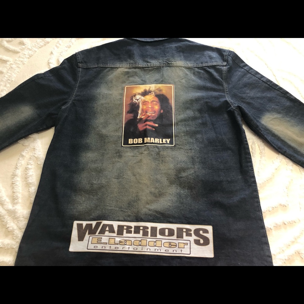 Bob Marley Evolution Nineteen Seventy Two Men’s Denim Sports Coat 2XL